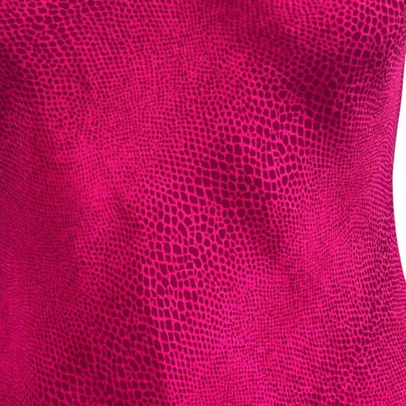 Jones New York Red Animal Print Chiffon Sleeveless Midi Dress Sz 8 #316i - Picture 5 of 7